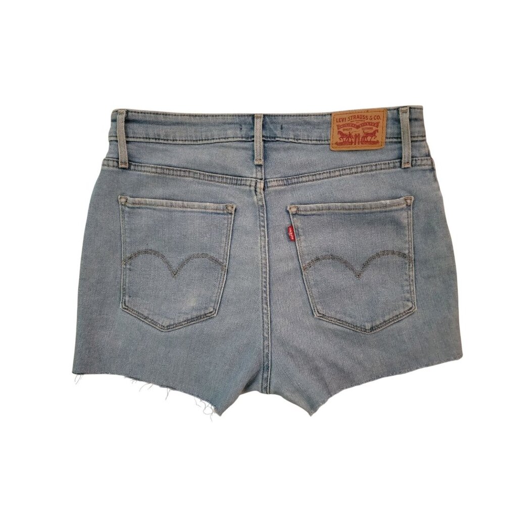 Levis Womens 725 High Rise Cut-off Denim Shorts Size 30 Blue - Picture 2 of 7